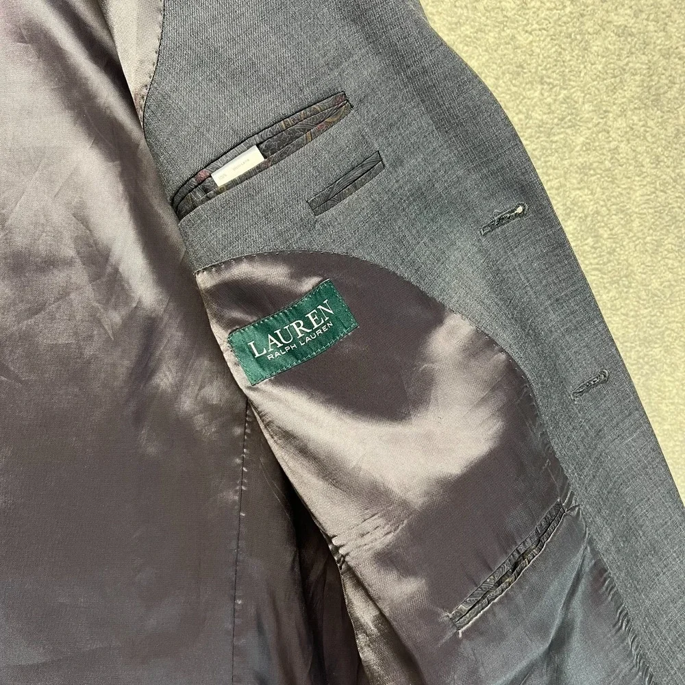 Lauren‎ Ralph Lauren Mens Suit Blazer Gray Lined Long Sleeve Classic Business 44